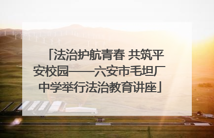法治护航青春 共筑平安校园——六安市毛坦厂中学举行法治教育讲座