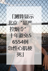 测算显示北京“最严控烟令” 十年避免56554例急性心肌梗死