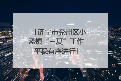 济宁市兖州区小孟镇“三夏”工作平稳有序进行