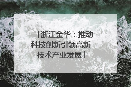 浙江金华：推动科技创新引领高新技术产业发展