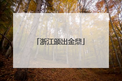浙江颁出金鼎