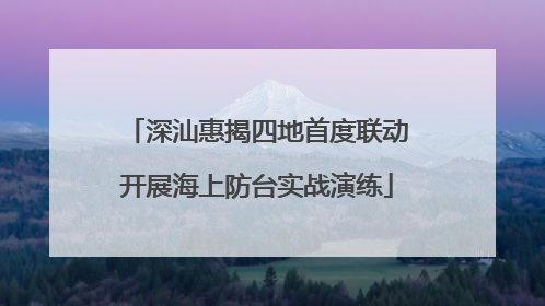 深汕惠揭四地首度联动开展海上防台实战演练