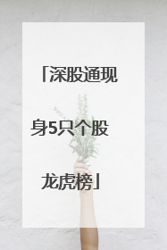 深股通现身5只个股龙虎榜