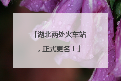 湖北两处火车站，正式更名！