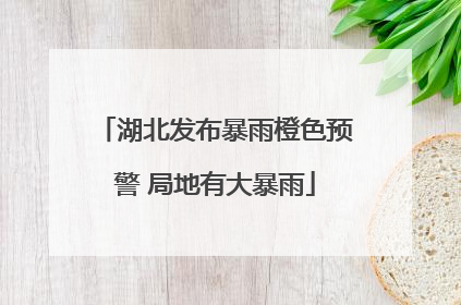 湖北发布暴雨橙色预警 局地有大暴雨