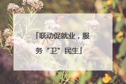 联动促就业，服务“卫”民生
