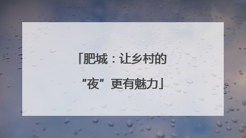 肥城：让乡村的“夜”更有魅力