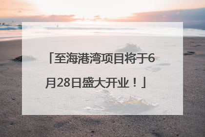 至海港湾项目将于6月28日盛大开业！