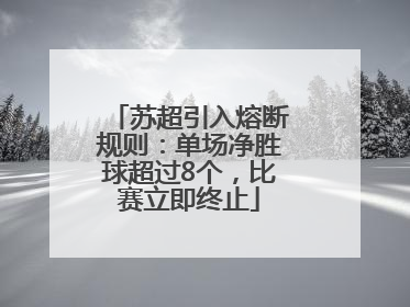 苏超引入熔断规则：单场净胜球超过8个，比赛立即终止