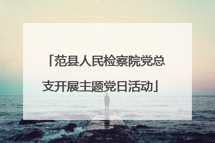 范县人民检察院党总支开展主题党日活动
