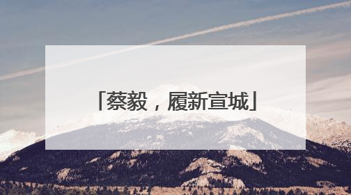蔡毅，履新宣城