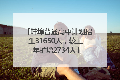 蚌埠普通高中计划招生31650人，较上年扩增2734人