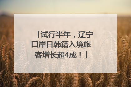 试行半年，辽宁口岸日韩籍入境旅客增长超4成！