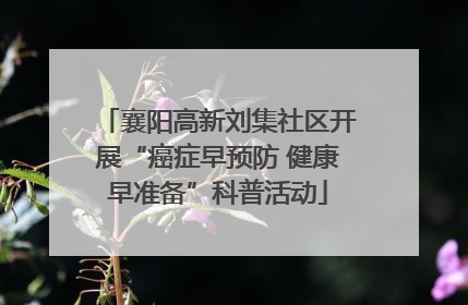 襄阳高新刘集社区开展“癌症早预防 健康早准备”科普活动