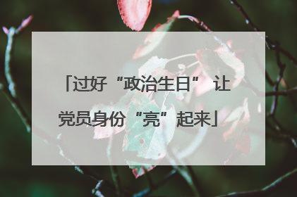 过好“政治生日” 让党员身份“亮”起来