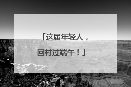 这届年轻人，回村过端午！