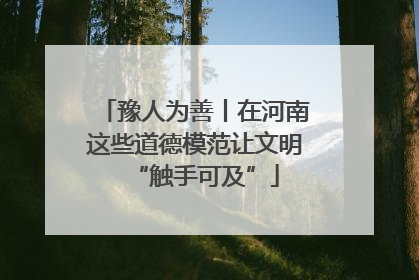 豫人为善丨在河南这些道德模范让文明“触手可及”
