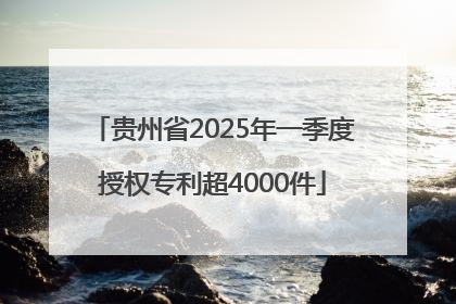贵州省2025年一季度授权专利超4000件