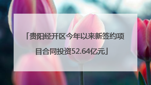 贵阳经开区今年以来新签约项目合同投资52.64亿元