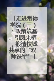 走进常德学院（三）：政策筑基、引凤来栖，锻造校城共享的“双师铁军”