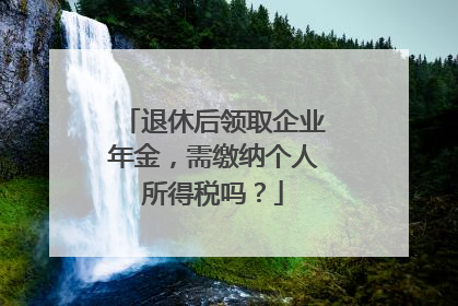 退休后领取企业年金，需缴纳个人所得税吗？
