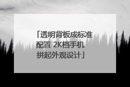 透明背板成标准配置 2K档手机拼起外观设计