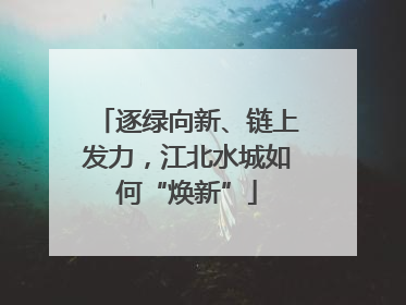 逐绿向新、链上发力，江北水城如何“焕新”