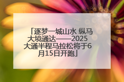 逐梦一城山水 纵马大境通达——2025大通半程马拉松将于6月15日开跑