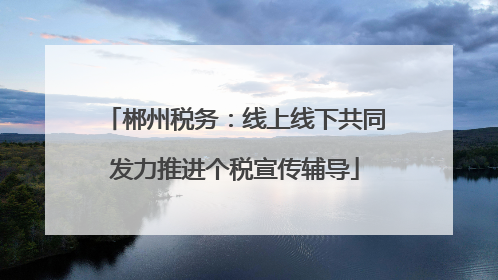 郴州税务：线上线下共同发力推进个税宣传辅导