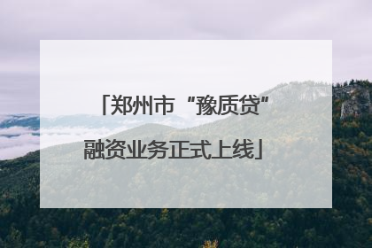 郑州市“豫质贷”融资业务正式上线