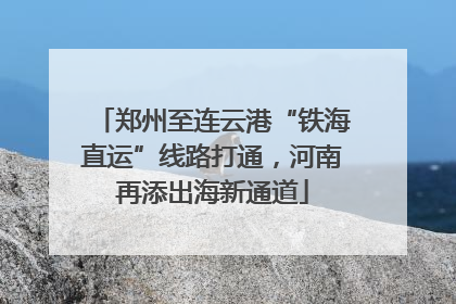 郑州至连云港“铁海直运”线路打通，河南再添出海新通道