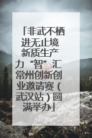 非武不栖 进无止境 新质生产力“智”汇常州创新创业邀请赛（武汉站）圆满举办
