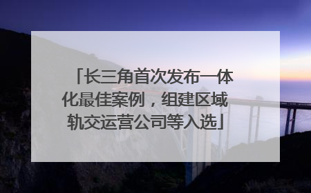 长三角首次发布一体化最佳案例，组建区域轨交运营公司等入选