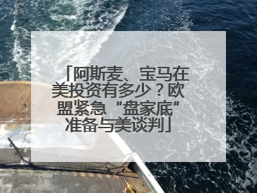 阿斯麦、宝马在美投资有多少？欧盟紧急“盘家底”准备与美谈判