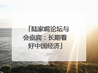 陆家嘴论坛与会嘉宾：长期看好中国经济