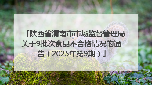 陕西省渭南市市场监督管理局关于9批次食品不合格情况的通告（2025年第9期）