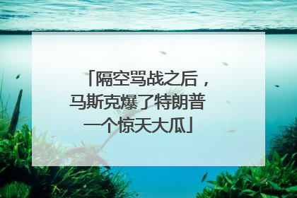 隔空骂战之后，马斯克爆了特朗普一个惊天大瓜