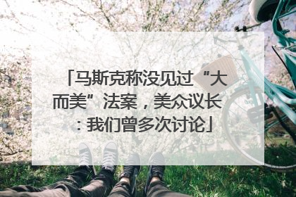 马斯克称没见过“大而美”法案，美众议长：我们曾多次讨论