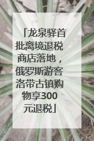 龙泉驿首批离境退税商店落地，俄罗斯游客洛带古镇购物享300元退税