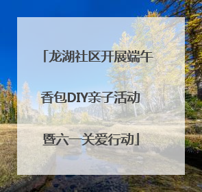 龙湖社区开展端午香包DIY亲子活动暨六一关爱行动
