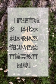 鹤壁市城乡一体化示范区教体系统以特色德育擦亮教育品牌