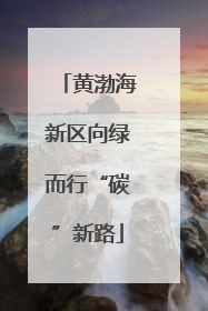 黄渤海新区向绿而行“碳”新路