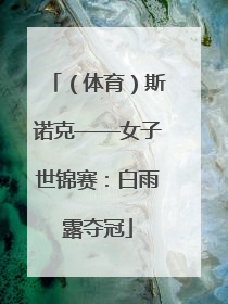 （体育）斯诺克——女子世锦赛：白雨露夺冠