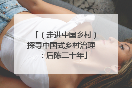 （走进中国乡村）探寻中国式乡村治理：后陈二十年