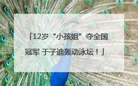 12岁“小孩姐”夺全国冠军 于子迪轰动泳坛！