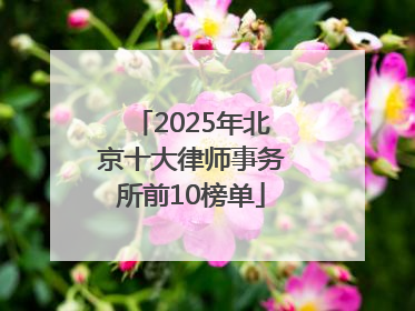 2025年北京十大律师事务所前10榜单
