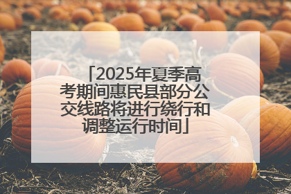 2025年夏季高考期间惠民县部分公交线路将进行绕行和调整运行时间