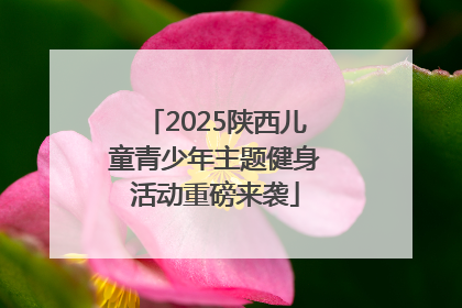 2025陕西儿童青少年主题健身活动重磅来袭