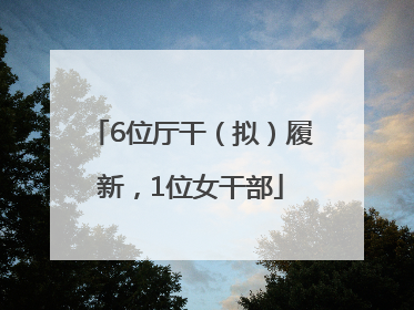 6位厅干（拟）履新，1位女干部
