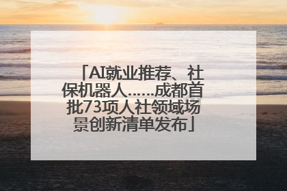AI就业推荐、社保机器人……成都首批73项人社领域场景创新清单发布